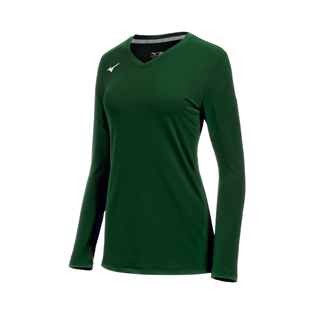 Mizuno Girls' Balboa 6 Long Sleeve Volleyball Jersey, Forest, Medium