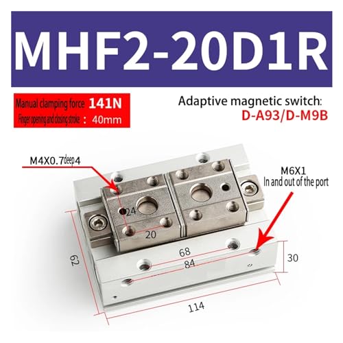 Pince de manipulateur à air MHF2-12DR à double piston stable