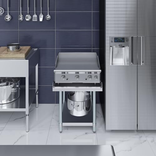 Image of AmGood Stainless Steel Equipment Stand - Heavy Duty, Commercial Grade, with Undershelf, NSF Certified (30 inch Width x 24 inch Length)