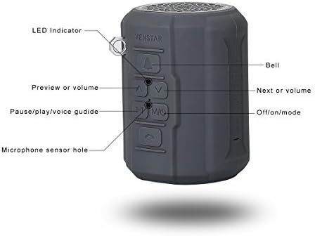 Side view of Venstar S404 speaker showing control buttons and LED indicator.
