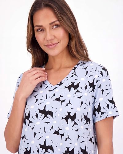 Image of Real Essentials 3 Pack: Women's Soft Maxi Long Nightshirt Short Sleeve Soft Nightgown Sleep Dress (Available in Plus Size)