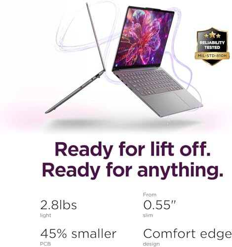 Image of Lenovo Slim 7i Aura Edition Copilot+ PC with Intel Core Ultra 7 258V Processor, 14 inch 100% DCI-P3 OLED Touchscreen, 32GB LPDDR5X-8533MT /s Memory, 1TB SSD, Wi-Fi 7, 5MP RGB+IR Cam, and Win 11 Pro