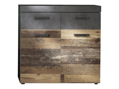 trendteam smart living - Indy - Kommode - Graphit Grau/Alteiche - Platz für bis zu 16 Schuhpaare - (BxHxT) 90 x 89 x 34 cm - rustikales Design trendteam smart living - Indy - Kommode - Graphit Grau/Alteiche - Platz für bis zu 16 Schuhpaare - (BxHxT) 90 x 89 x 34 cm - rustikales Design