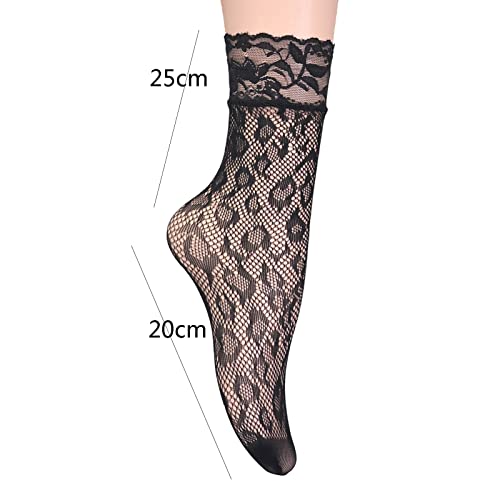 1 Pairs Women Lace Ankle Socks Fishnet Short Stockings Men No Show Socks Size 9-114