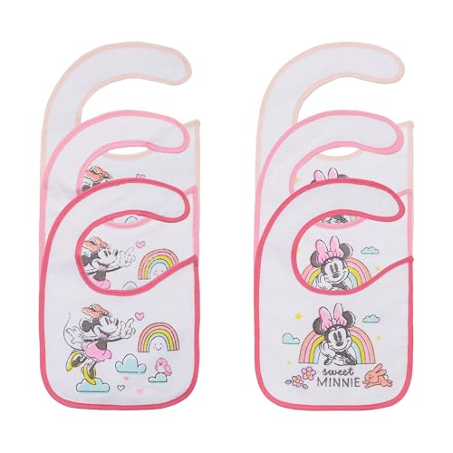 Ellepi Bavoirs bébé imperméables Disney | 6 pièces | Coton/PVC, Minnie., 28x19 cm