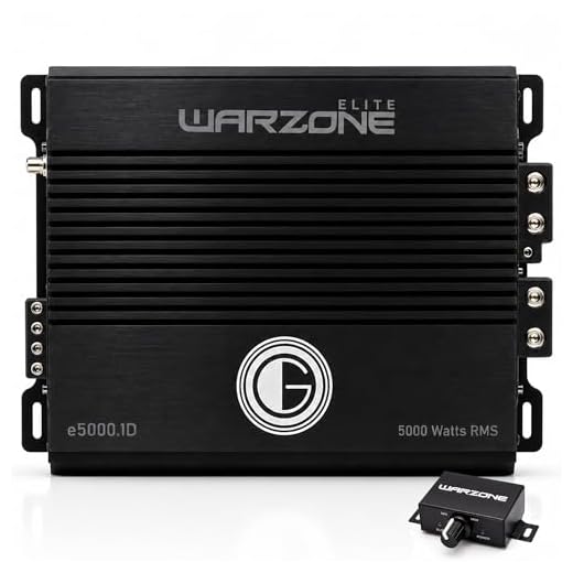 Gravity Audio E5000.1D Warzone 5000W True RMS Car Amplifier Class D Amp 1/2/4 Ohm Stable with Remote Sub Control with 1 Year Full Replacement Warranty Bundle