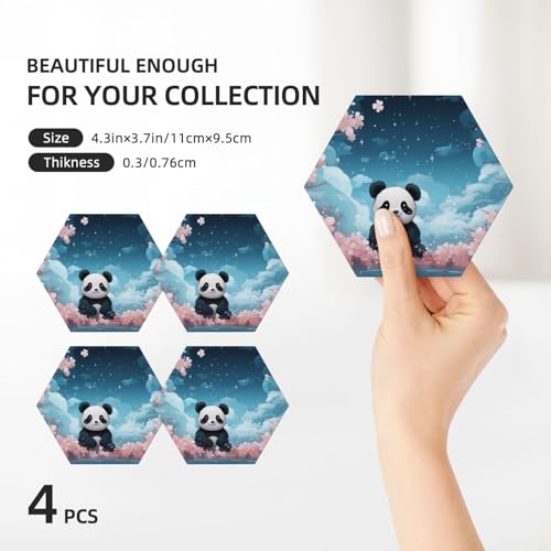 Dessous de verre protection de table céramique absorbant panda rose