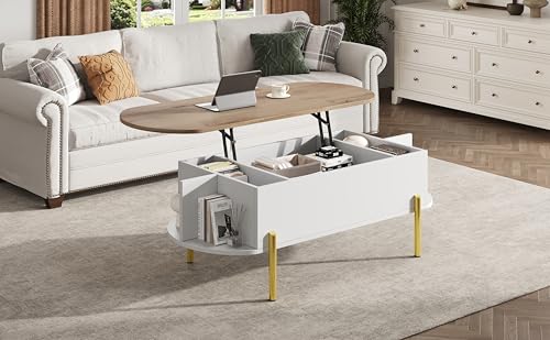Mesa centro elevable 120x50x43cm ajustable para sala de estar de MDF 7