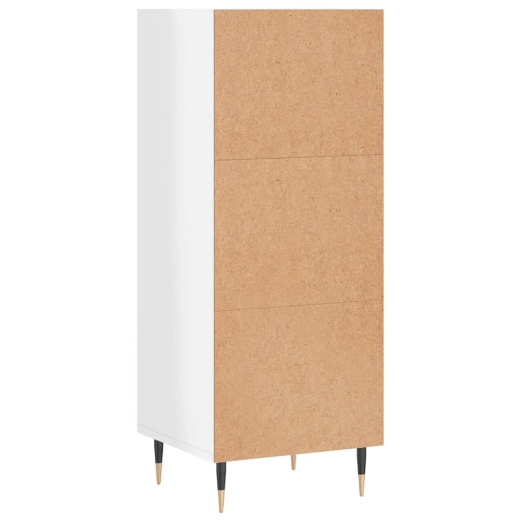 Hochglanz-Weißes Sideboard mit 34,5x32,5x90 cm Holzwerkstoff, Viel Stauraum, modernes Design, ideal für Wohnzimmer, Esszimmer, Flur, Büro, platzsparend, langlebig, mit Wandhalterung