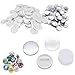 Produktbild PEALOV Buttonrohlinge 58mm,200 Sätze Blank Badge Making Supplies,Runde Abzeichen Button Teile Metall Button für Button Maker Maschine,Einschließlich Metallschalen, Metall-Rückabdeckung und Klarfolie