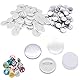 PEALOV Buttonrohlinge 25mm,200 Sätze Blank Badge Making Supplies,Runde Abzeichen Button Teile Metall Button für Button Maker Maschine,Einschließlich Metallschalen, Metall-Rückabdeckung und Klarfolie