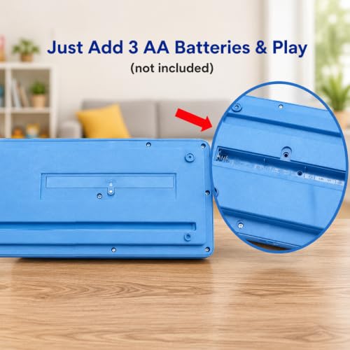 Image of Kids Piano Keyboard with Mic | 37 Keys, 8 Rhythms, 8 Tones & 6 Demo Songs | Electronic Musical Toy for Boys & Girls Age 2-5 | Educational & Recording Keyboard for Beginners - (Sky Blue)