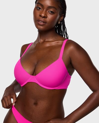 Image of INLYRIC Women's Inbarely Plus Balconette Bra - Lightly Padded Underwire Sexy Tshirt Demi Bras Supportive