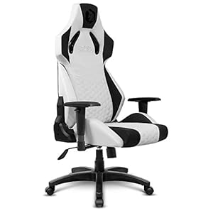 EMPIRE GAMING – RACING 900 Chair Gaming Bureaustoel Gamer – Ergonomische stoel Ingebouwd onderrugkussen – Kantelbare Rugleuning Verstelbare Armleuningen – Imitatieleer Wit