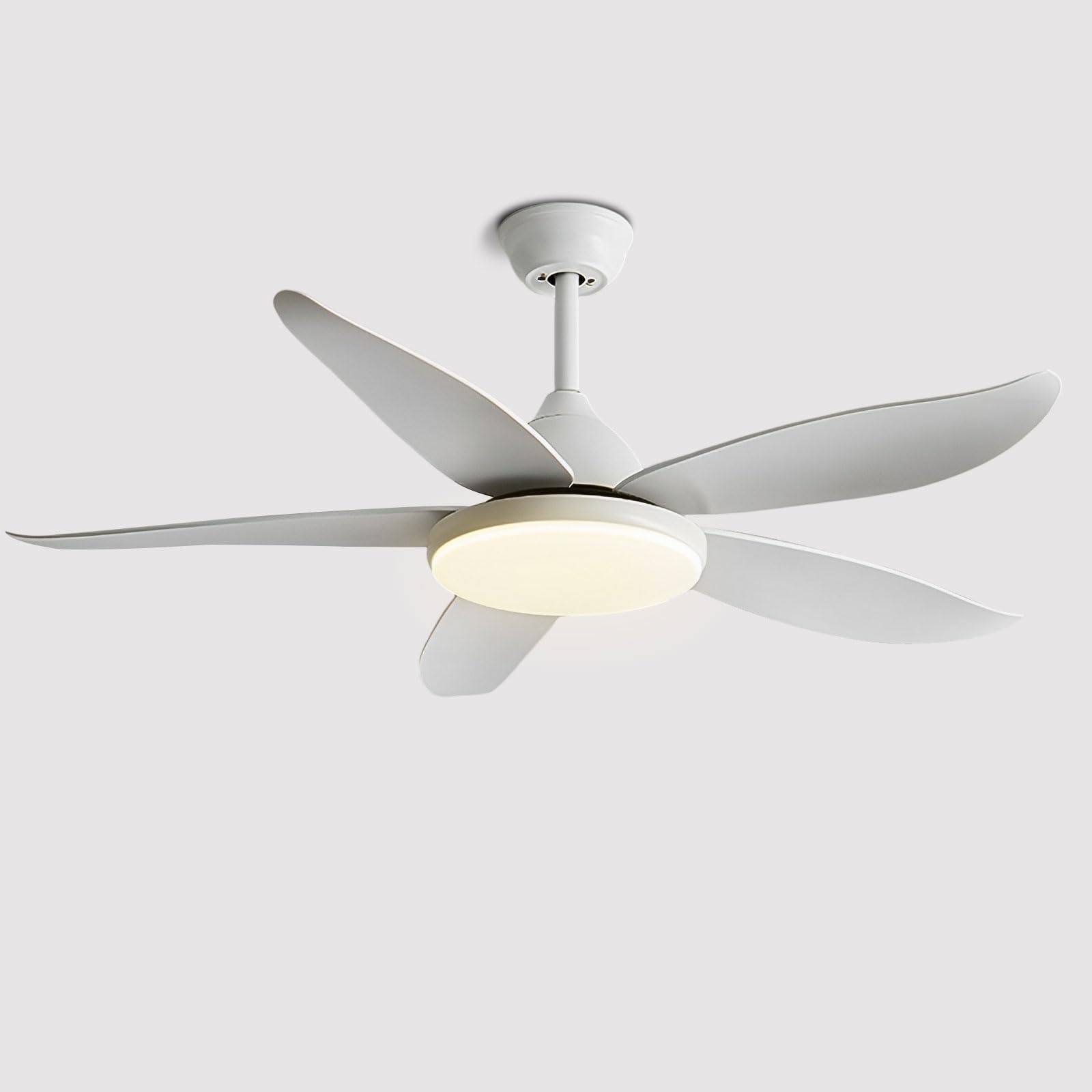 KXEcoLife Modern Remote Ceiling Fan Light 6 Speeds Quiet Dimmable 48W LED Lighting 35W DC Motor With For Living Room Dining Restaurant Bedroom
