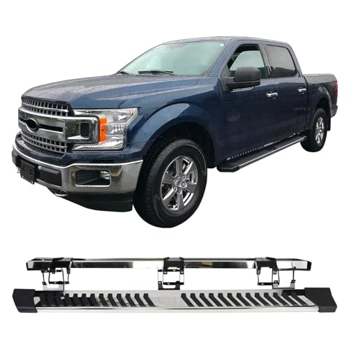 Estribos laterales acero inoxidable color plata para Ford F150 miniatura 1
