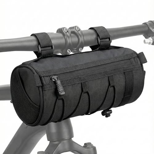 ZJO 2.5L Bike Handlebar Bag Waterproof Front Bicycle Bag with Zipper and Shoulder Strap for Mountain...