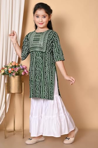 Image of Indian Traditional Dress for Baby Girl Kids Kurti and Sharara