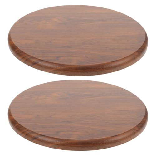 VALICLUD Fundas para Taburetes Redondos 2 Piezas, Asiento Repuesto de Madera Maciza Pulida, Diámetro 29 Cm, Color Marrón, Cojín Redondo para Taburete de Bar y Comedor, Recambio para Hogar