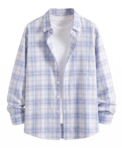 Image of Afflatus Men's Checked Casual Premium Cotton Blend Full Sleeve Regular Fit Check Shirt for Man | Stylish Checks Shirt for Casual Wear | Cotton Shirt for Men