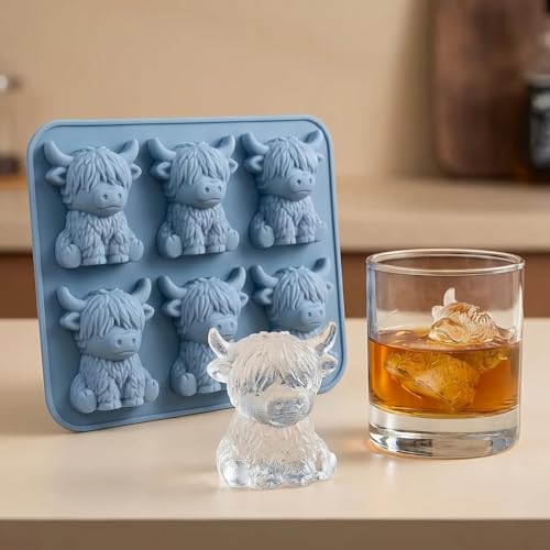 Mini molde para hielo vaca Highland azul miniatura 4