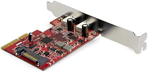 StarTech.com PCIe USB 3.1 Card - 2x USB C 3.2 Gen 2 (10Gbps) - PCIe Gen 3 x4 - ASM3142 Chipset - USB Type C PCI Express Card (PEXUSB312C3)