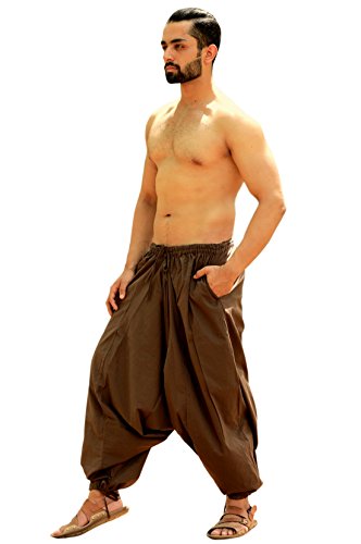 SARJANA HANDICRAFTS Men's Cotton Solid Harem Pants Yoga Trousers Hippie