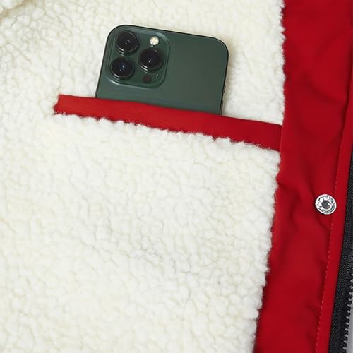Parka para mujer impermeable de invierno con bolsillos térmicos 6