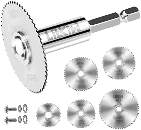 LitKiwi 1/4-Inch Hex Shank Rotary Drill Saw(with 5PCS Blades),HSS Saw Disc Wheel Cutting Blades for Drills Rotary Tools