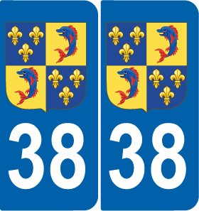 Autocollants Département 38-2 Style Plaque Immatriculation - Vinyle Haute Qualité, Modèle 2018 - 9