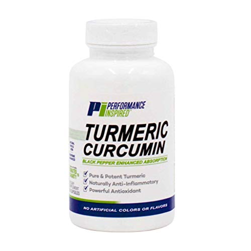 Performance Inspired - Turmeric Curcumin All-Natural Capsules â Proven Joint & Healthy Inflammatory Support - Contains Added Black Pepper & Antioxidants â Big - 60 Count