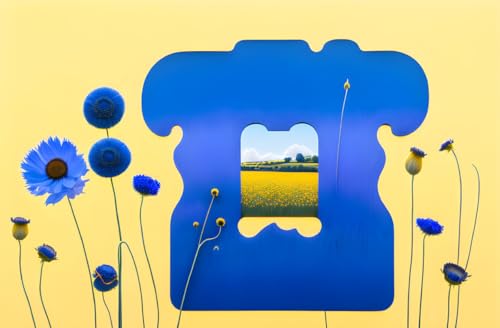Bleuets et grains mûrs poster toile pour illuminer une pièce sombre