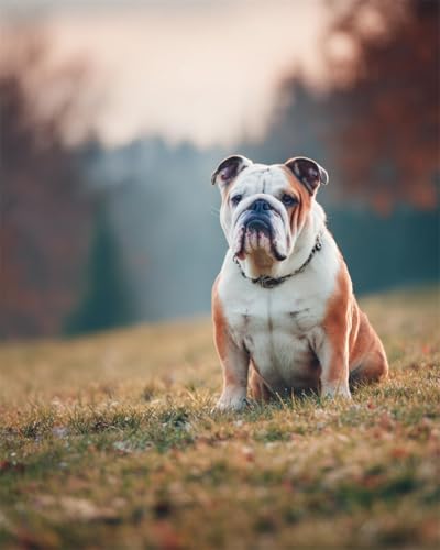 Kit broderie point de croix bouledogue 9CT 40x50cm complet