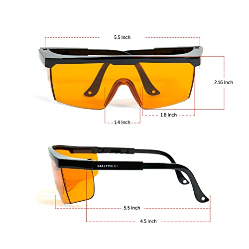 Safetyblue™ Sleep Enhancing Amber Glasses - Anti-Blue & Green Blocking Glasses - Nighttime Eye Wear - Better Night Sleep & Reduce Digital Eye Strain & Insomnia - Men’s Or Women’s #TOP6