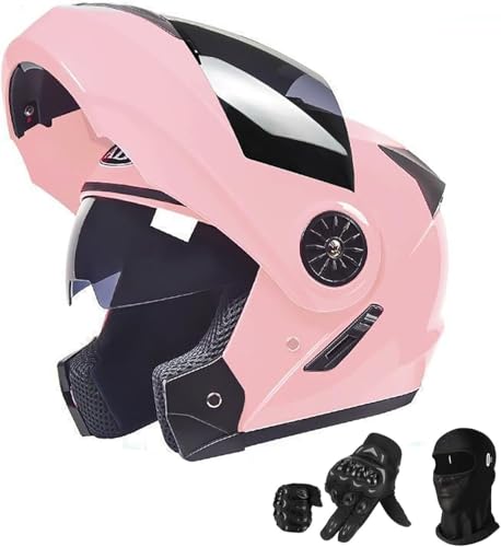 Motorradhelm Herren Damen Klapphelm Jethelm mit Kinnschutz Integralhelm Scooter Roller Helm Helm Motorrad mit ECE DOT Zertifizierung E,54-59CM