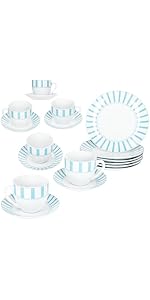 Van Well Vario platte bordenset, 6-delig, tafelservies voor 6 personen