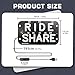 YSY Juren LED Car Window Accessory Sign RIDESHARE for Ride Share Drivers Taxi Light (White)