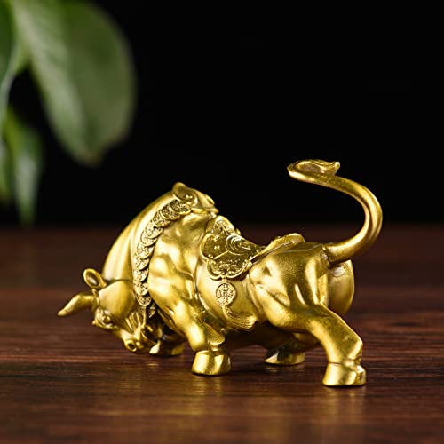 Estatua de Toro de Latón Feng Shui 2.4 in miniatura 7
