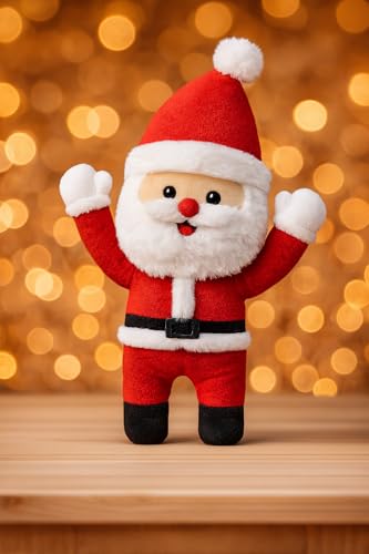 Image of Santa Claus Plush Toy, Red and White, Christmas Holiday Decoration, Stuffed Figure with Hat (Santa 35CM)