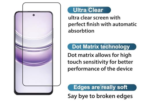 Image of HD Tempered Glass Screen Protector Compatible for Realme 14X 5G with Edge to Edge coverage and Easy Installation kit