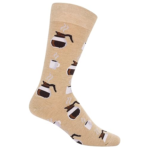 Hot Sox Men's Coffee Socks 1 Pair, Hemp Heather, Men's 10-13
