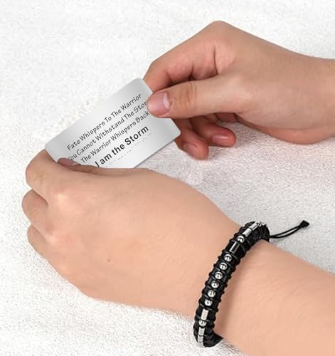 Pulsera de cuero trenzado I am the Storm para hombres miniatura 6