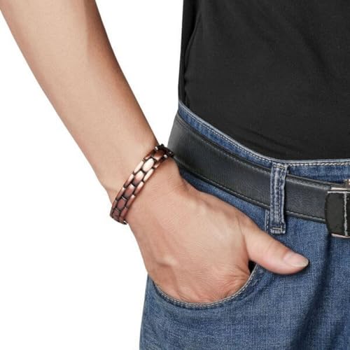 Image of Copper Magnetic Bracelet for Men - Stylish & Adjustable Pure Copper Therapy Bracelet with Sizing Tool