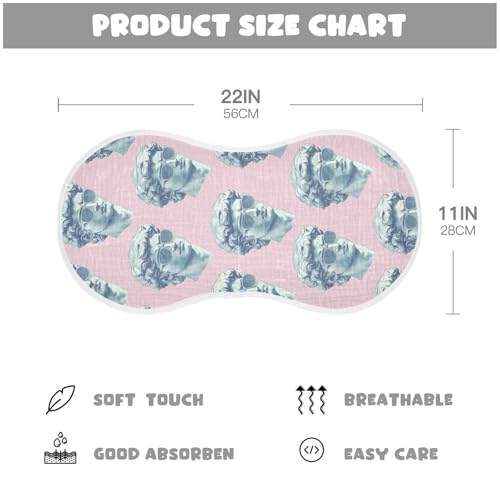 vvfelixl Baby Burp Cloths Statue of Davids Head Baby Newborn Cotton Burping Cloths Set Babys Washcloths 4 Pack2