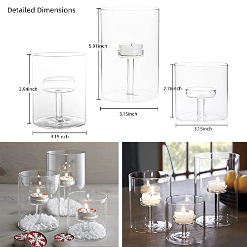 Ylsmile FLOATING CANDLES FOR CENTERPIECES Cylinder Hurricane Glass Candle Holder For Table Centerpieces, Clear Votive Candle Holders For Wedding Parties, Decorative Candleholders For Home Dining Room Decorations thumb #5