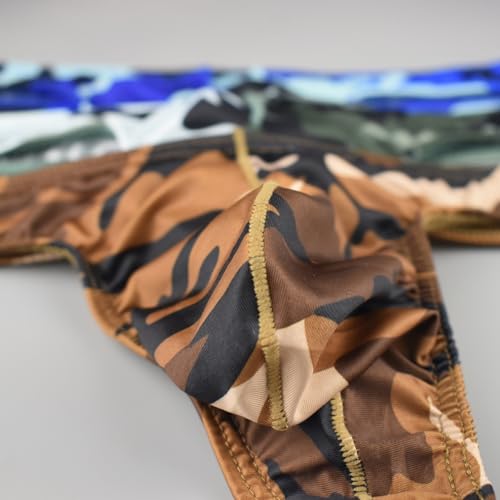 Mens Camouflage Printed Thong Panties T-back Underwear Gay Sexy Bugle Convex Briefs4