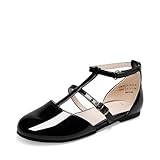 DREAM PAIRS Girls Dress Shoes Mary Jane Flats for Little Girls Party Shoes with T Strap,Size 5 Big Kid,Black,KKUMFA2503