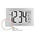 MARATHON Atomic Wall Clock with Stand, White Frame/Stainless Steel Finish - Large, 9-Inch Display - AM/PM or 24-Hour Time Format, Eight Time Zones & Indoor Temperature - Two AA Batteries Included