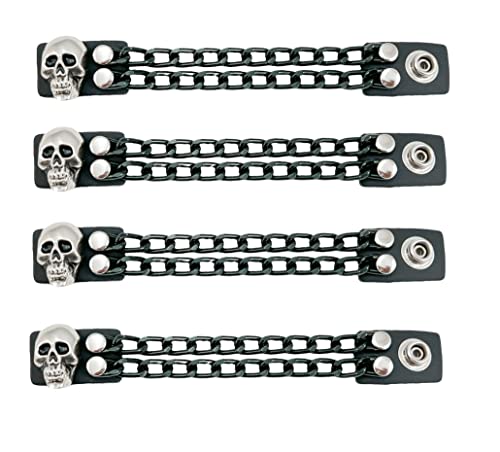 Funk Plus Motorcycle Vest Extenders Double Black Chain Regular Snap MC Jacket Made in USA (4