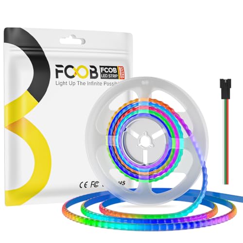 Image of WS2812B Addressable LED Strip 6.56ft 160LEDs /m High Density 5V RGB Individual Lighting 320 ICS Flexible 5mm COB Uniform Light for Bedroom Car Decor | No Controller /Adapter
